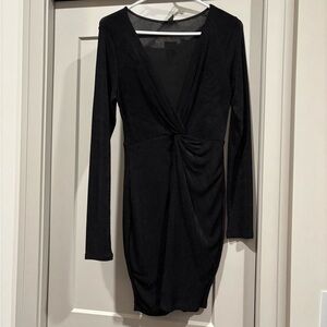 Elegant Black Long Sleeve Dress